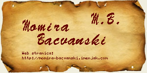 Momira Bačvanski vizit kartica